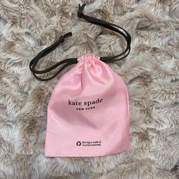 Kate Spade Blush Pink Satin small jewelry pouches / drawstring dust bags lk new - Picture 3 of 14